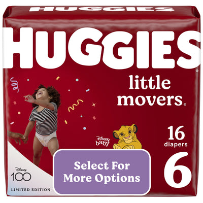Huggies Little Movers Baby Diapers, Size 6, 16 Ct (Select for More Options)- KatyMedSolutions