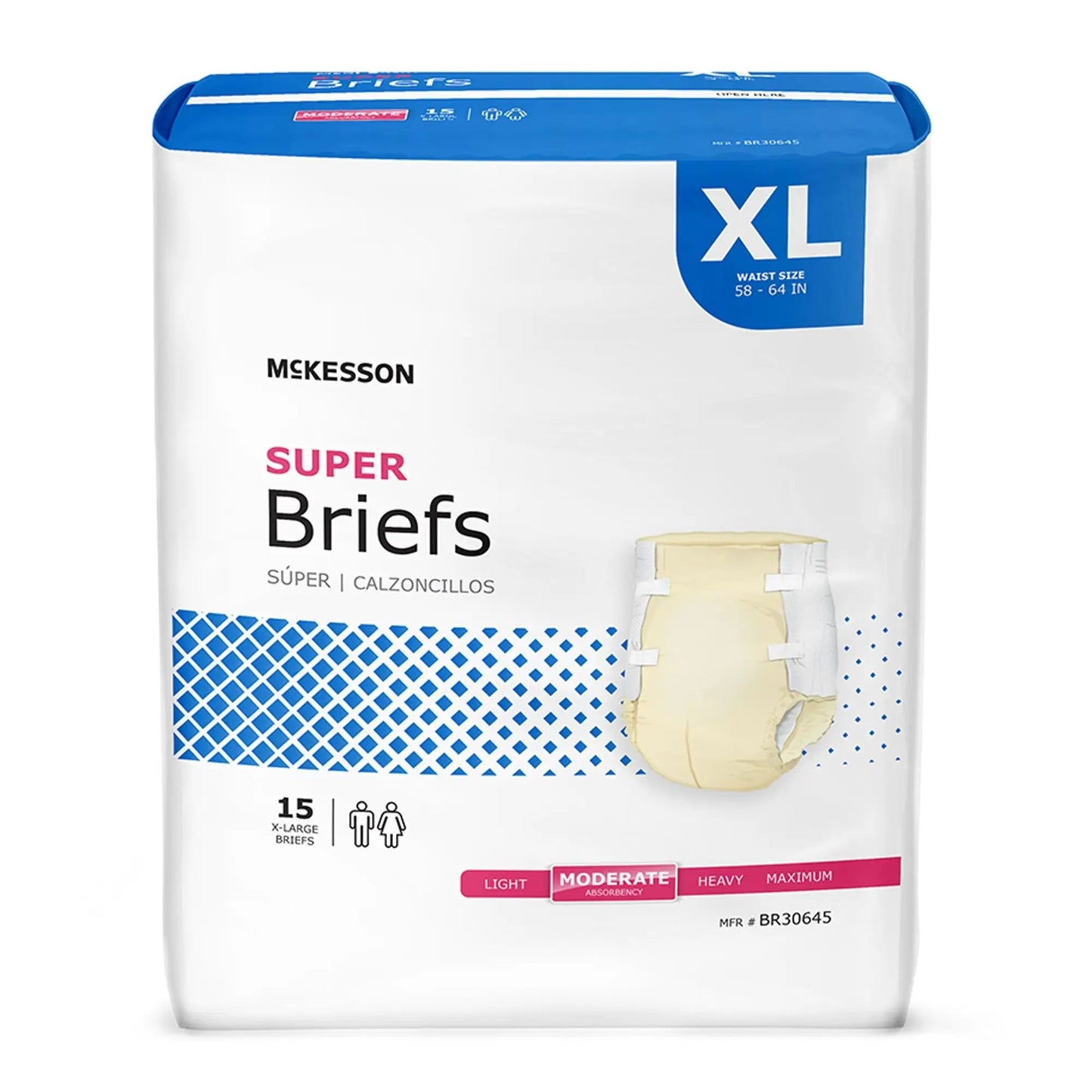 McKesson Unisex Adult Incontinence Super Brief Moderate Absorbency
