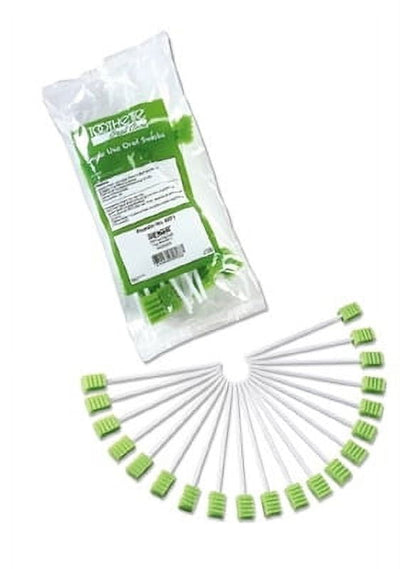 Toothette Plus Oral Swabstick, Foam Tip Swabs, Untreated, Unflavored, Sage Products 6071 - Pack of 20- KatyMedSolutions