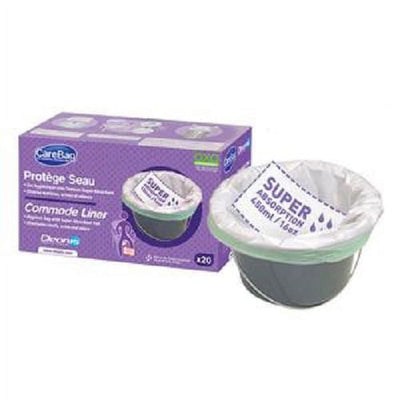 CareBag Oxo-Biodegradable Commode Liner w/ Super Absorbent Pad, Box of 20 - KatyMedSolutions