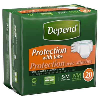 Depend Adult Brief, Overnight Protection for Heavy Incontinence, Small/Medium | Case of 60- KatyMedSolutions