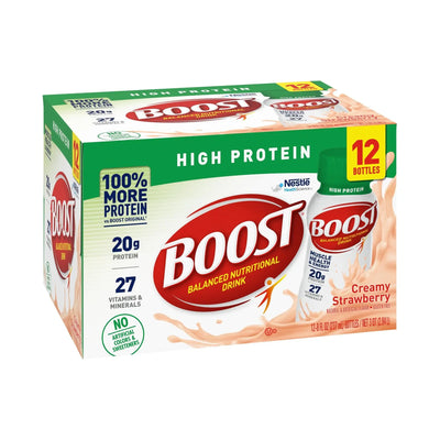 Boost High Protein Strawberry Oral Supplement, 8 oz. Bottle, 12 Pack