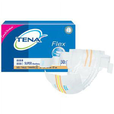 TENA Flex Super Brief, Size 8, 24" to 34" Waist Size-Pack of 30 - KatyMedSolutions