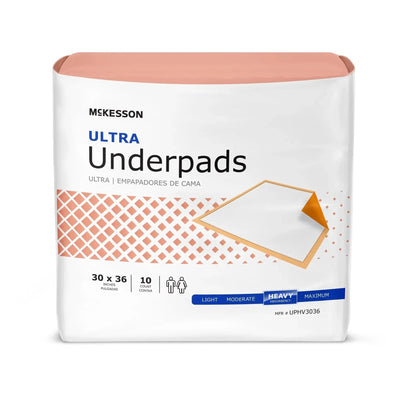 McKesson Disposable Underpad Ultra 30 X 30 Inch Fluff / Polymer Heavy Absorbency