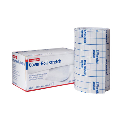 Cover-Roll Stretch Nonwoven Polyester Dressing Retention Tape, 4 Inch x 2 Yard, White