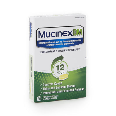 Mucinex DM Cold and Cough Relief, 20 Tablets per Box