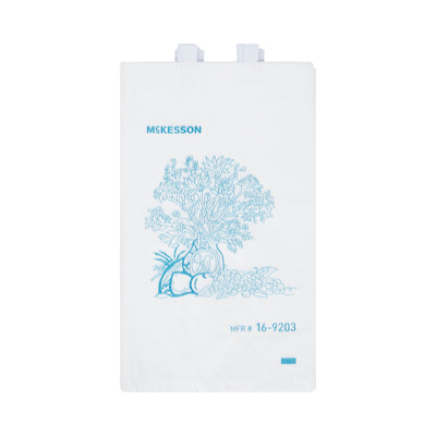Bedside Bag McKesson 7 X 11.5 Inch White / Blue Floral Print Polyethylene