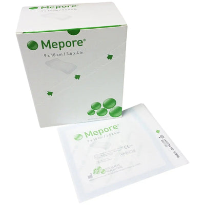Adhesive Dressing Mepore 3-3/5 X 4 Inch Nonwoven Spunlace Polyester Rectangle White Sterile