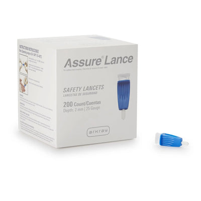Assure Safety Lancet 25 gauge Dark Blue, Low Flow box of 200