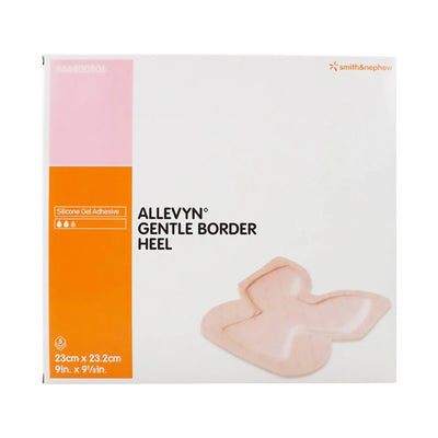 Allevyn Gentle Border Heel sterile adhesive silicone foam dressing with Border, 9 x 9 Inch