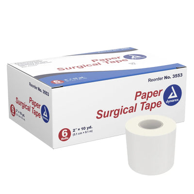dynarex Paper Surgical Tape, 2 Inch x 10 Yard, White