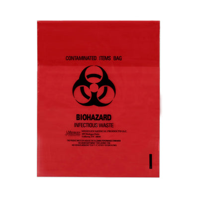 Biohazard Waste Bag Medegen Medical Products 1 to 3 gal. Red Bag Polyethylene 11 X 14 Inch