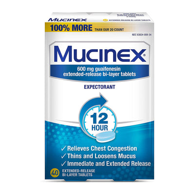Mucinex Cold and Cough Relief, 40 Tablets per Box