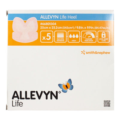 Allevyn Life Heel sterile adhesive silicone foam dressing with Border, 9-4/5 x 9-9/10 Inch