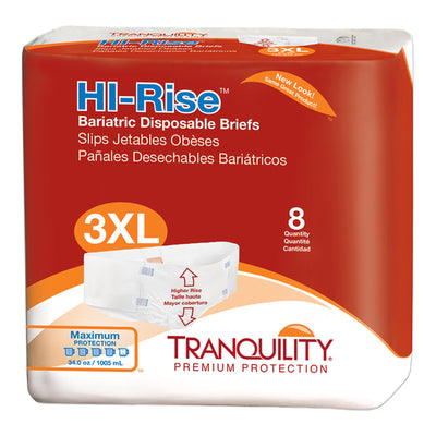 Unisex Adult Incontinence Brief Tranquility HI-Rise Bariatric 3X-Large Disposable Heavy Absorbency