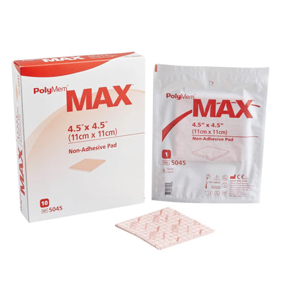 PolyMem Max Foam Dressing, 4½ x 4½ Inch
