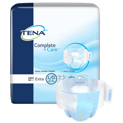 TENA Complete + Care Extra Unisex Adult Incontinence Brief Disposable Large Blue