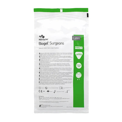 Biogel Surgeons Latex Standard Cuff Length Surgical Glove, Size 8, Straw