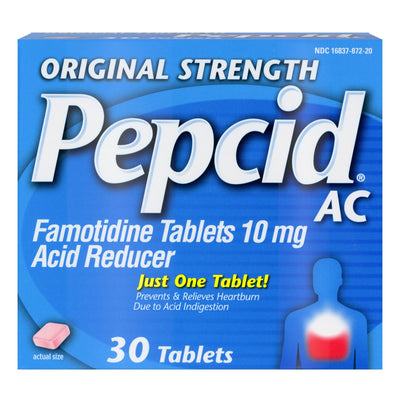 Antacid Pepcid AC 10 mg Strength Tablet 30 per Box