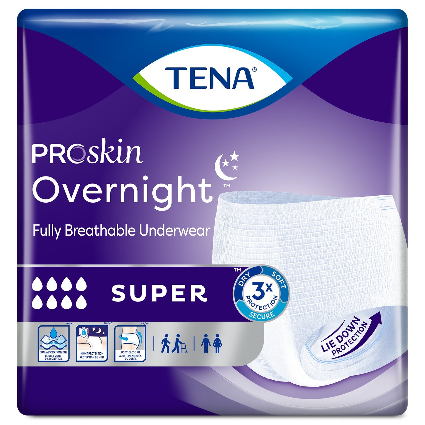 TENA Protective Underwear, Overnight Super, X-Large, 55"- 66"