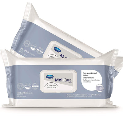 MoliCare Skin Pre-Moistened Adult Washcloth, 9" x 13"