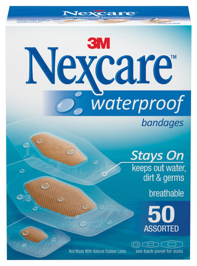 Nexcare Waterproof Bandage Assorted, Clear