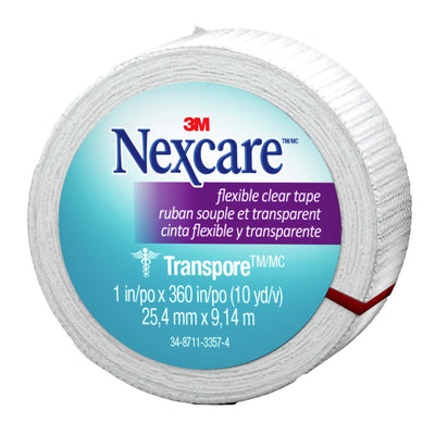 Nexcare Transpore Plastic Hypoallergenic Porous Tape 1" x 10 yds.