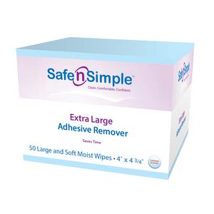 Safe N Simple Extra Large Adhesive Remover Wipe, 4" x 4-3/4"