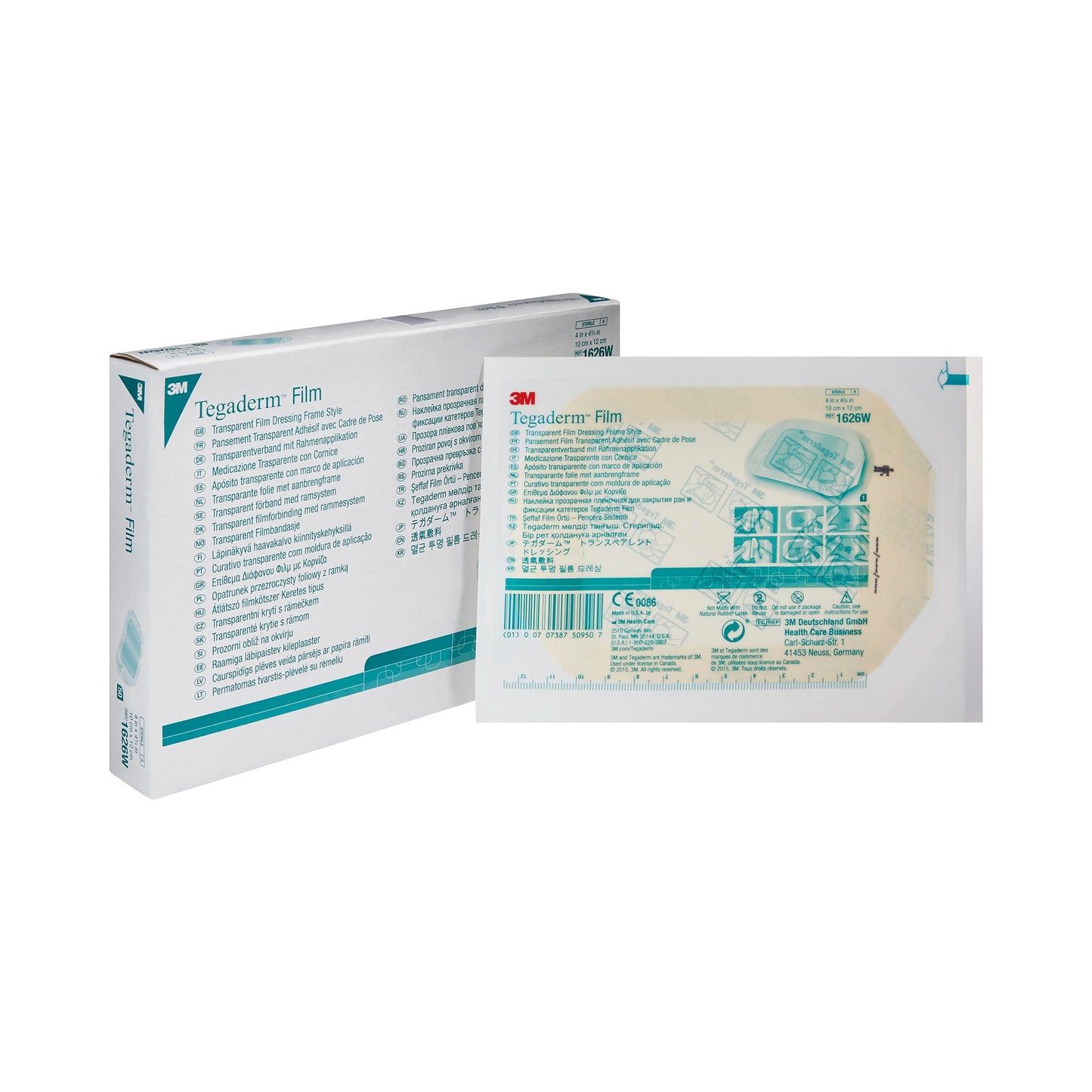 Tegaderm Transparent Adhesive Film Dressing Picture Frame Style 4" x 4-3/4"