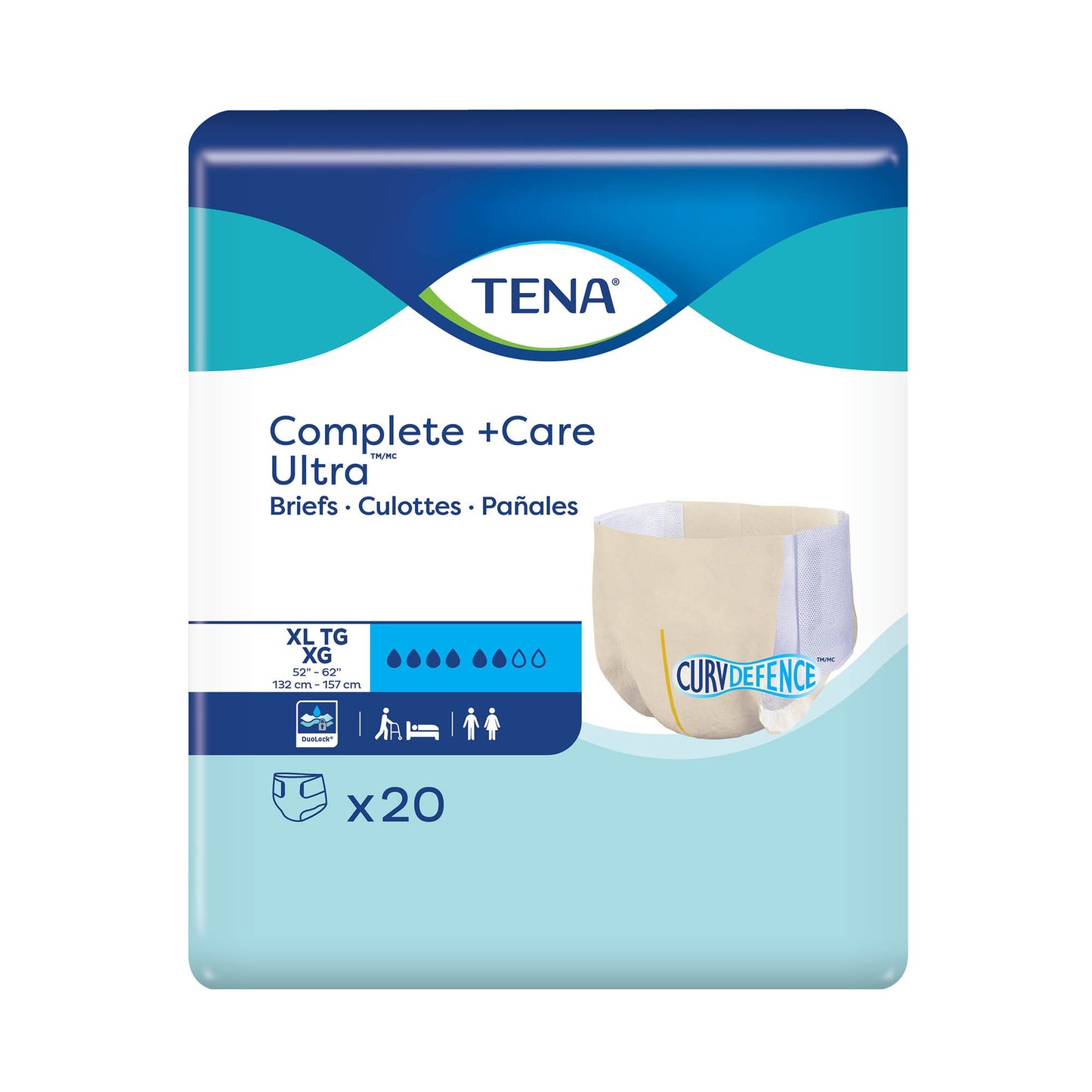 TENA Complete + Care Ultra Brief, X-Large, 52" - 62"