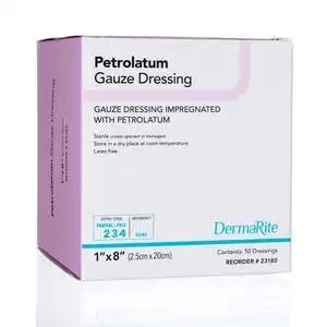 Dermarite Industries Petrolatum Gauze Dressing, 1 x 8 Inch Sterile - 23180