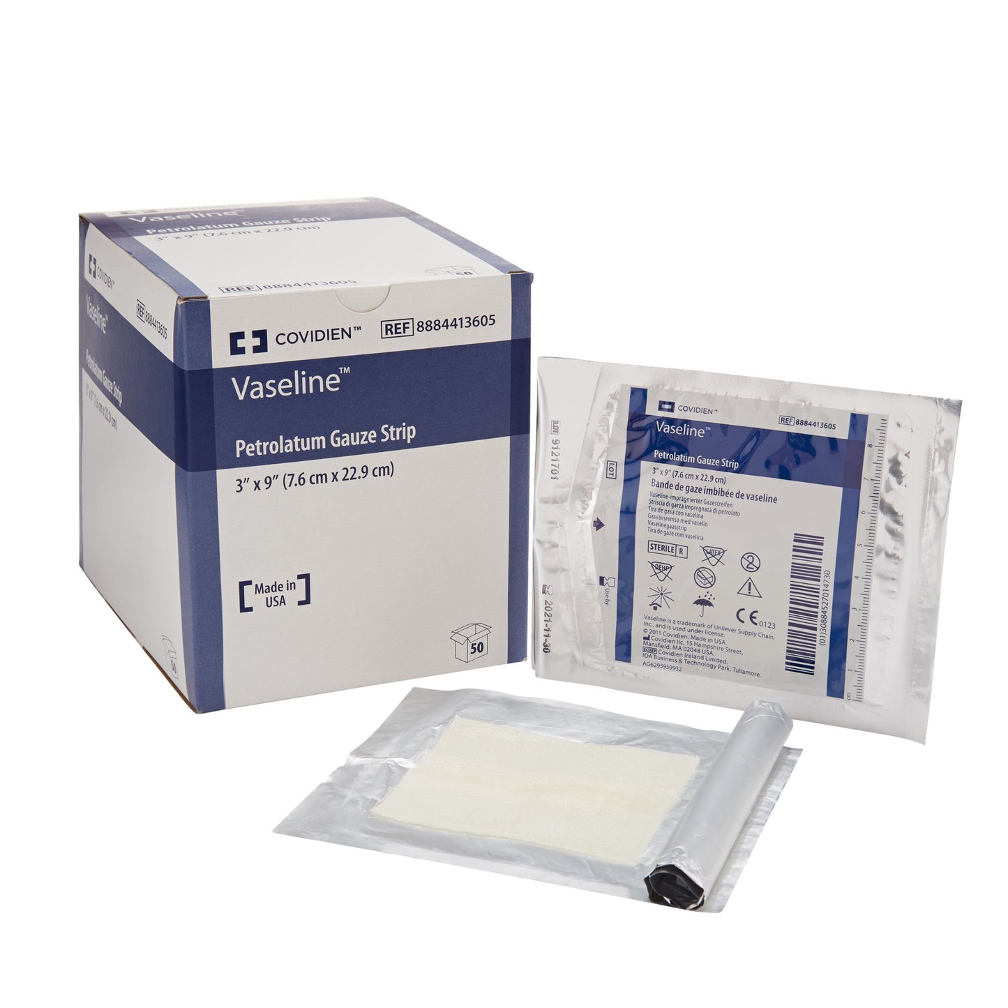 Vaseline Sterile Non-Adherent Petrolatum Gauze Strip 3" x 9"