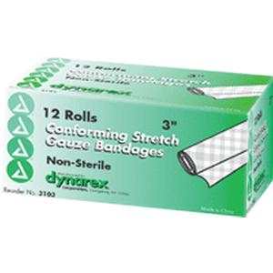 Dynarex Self-adhering Stretch Gauze Bandage 3" Non-sterile Pack of 12