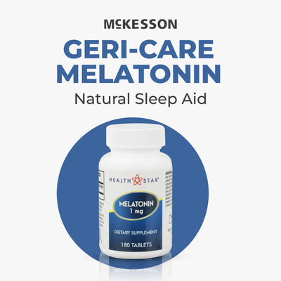 Geri-Care Melatonin Natural Sleep Aid, 180 Tablet per Bottle