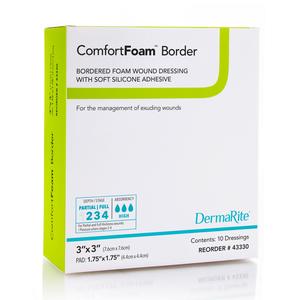 ComfortFoam Silicone Foam Border Dressing, 3" x 3"