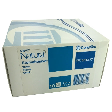 ConvaTec SUR-FIT Natura Stomahesive Skin Barrier, Up to 2-1/2" Cut-to-Fit Wafer, 2-3/4" Flange, 5" x 5"