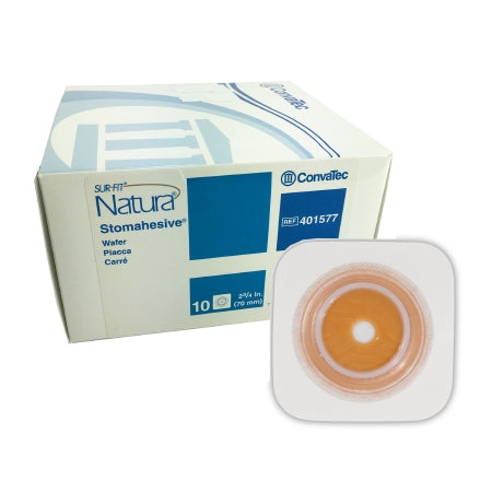 ConvaTec SUR-FIT Natura Stomahesive Skin Barrier, Up to 2-1/2" Cut-to-Fit Wafer, 2-3/4" Flange, 5" x 5"