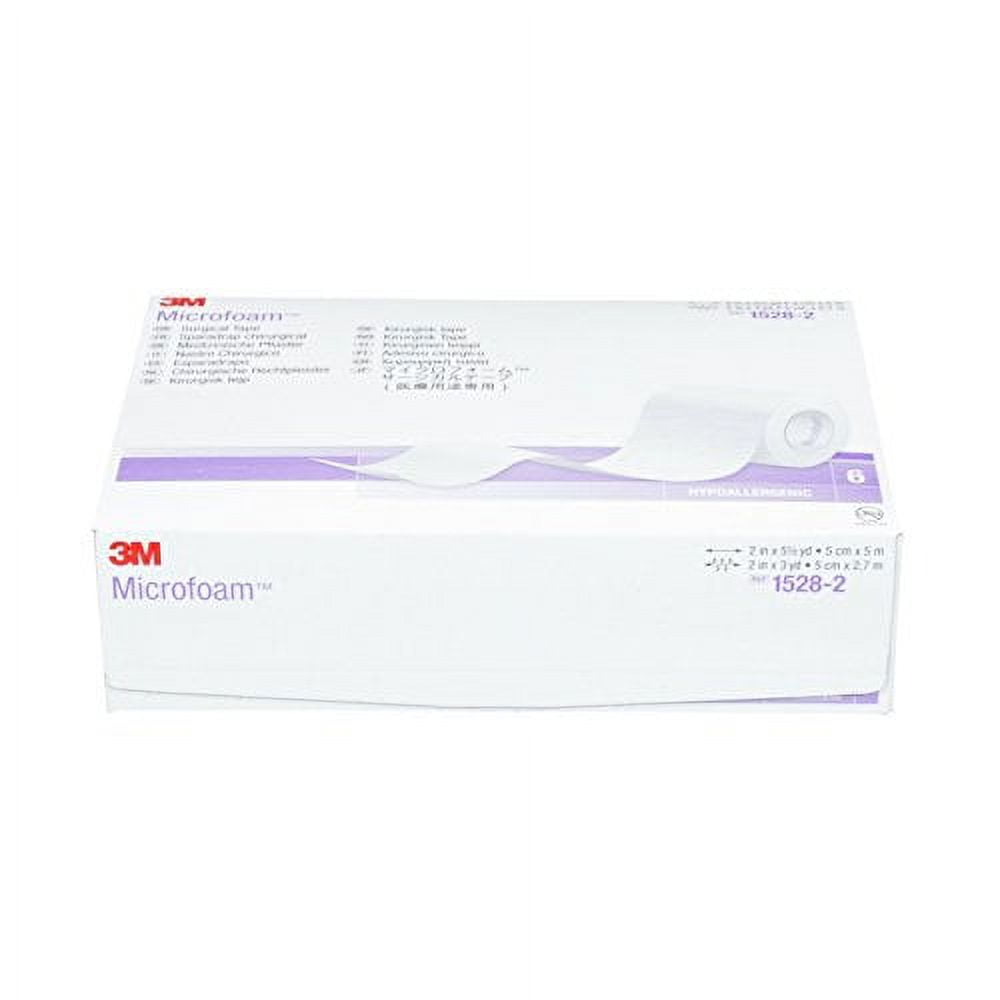 3M Microfoam Hypoallergenic Elastic Foam Surgical Tape, 2'' x 5-1/2 yds