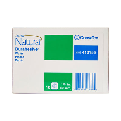 ConvaTec SUR-FIT Natura Durahesive Skin Barrier, Up to 1-1/4" Cut-to-Fit, 1-3/4" Flange, 4" x 4"