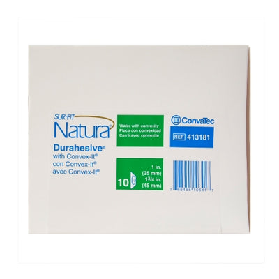 ConvaTec SUR-FIT Natura Durahesive 1" Pre-Cut Skin Barrier, Convex, 1-3/4" Flange, 4-1/2" x 4-1/2"