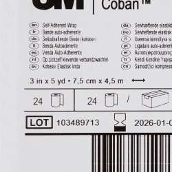 3M Coban Cohesive Bandage 3 Inch Lightweight Latex Wrap