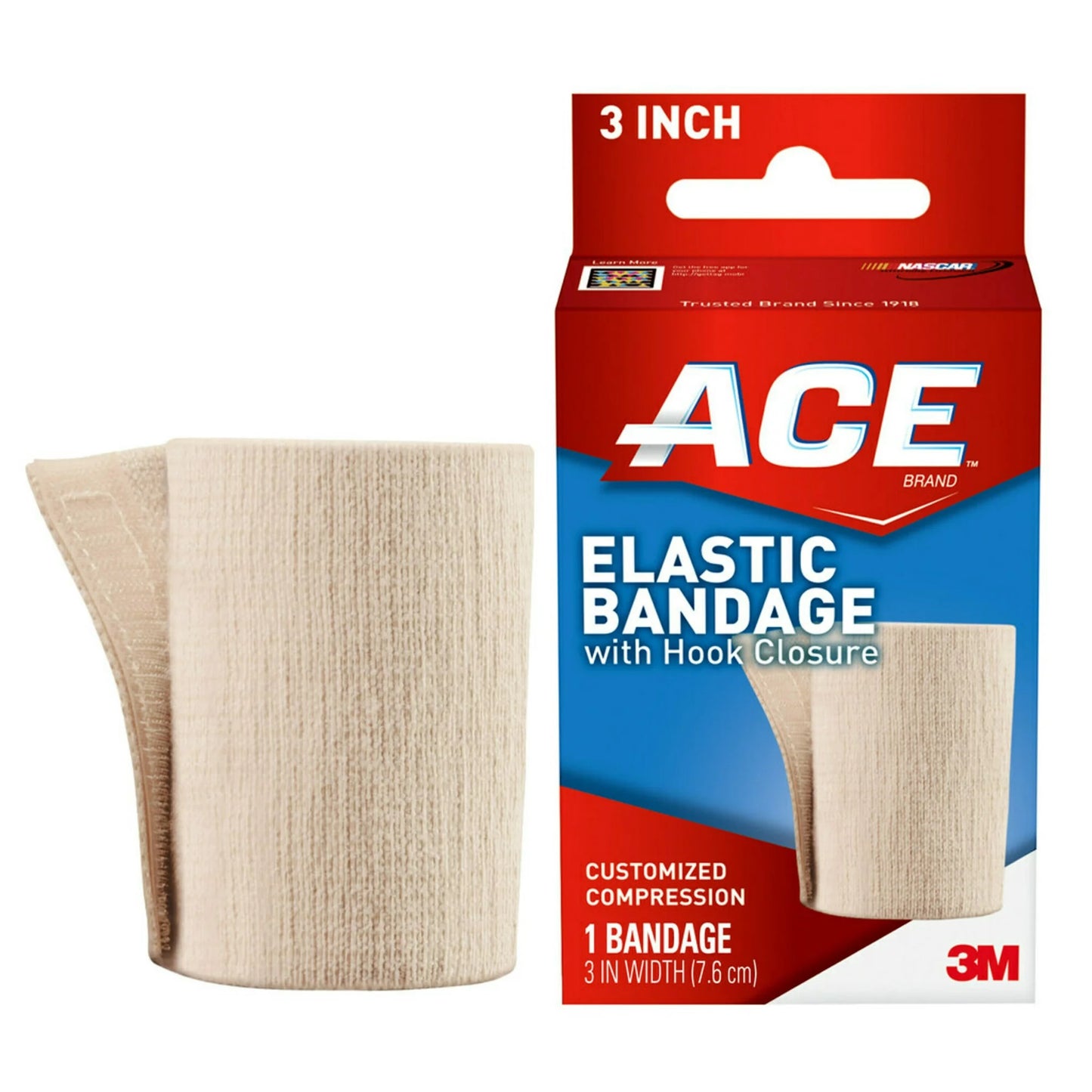 3M Ace Elastic Bandage with Hook Closure, 3"