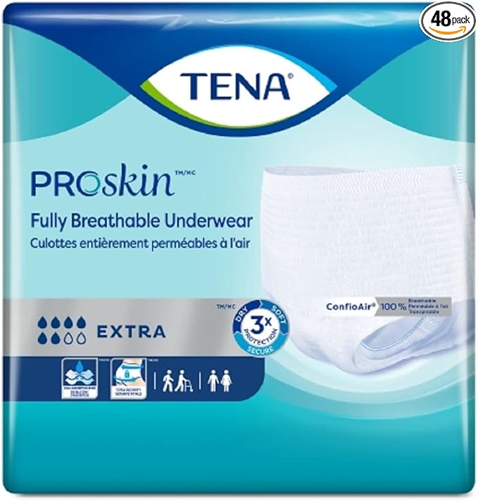 Tena Protective Underwear, 55" to 66" Waist, XL