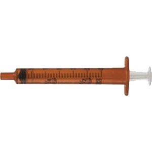 Oral Syringe with Tip Cap, 1 mL, Amber