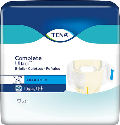TENA Complete Ultra Incontinence Brief, Moderate Absorbency, Unisex, X-Large