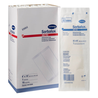 Sorbalux Abdominal Pad, Sterile, 8" x 10"