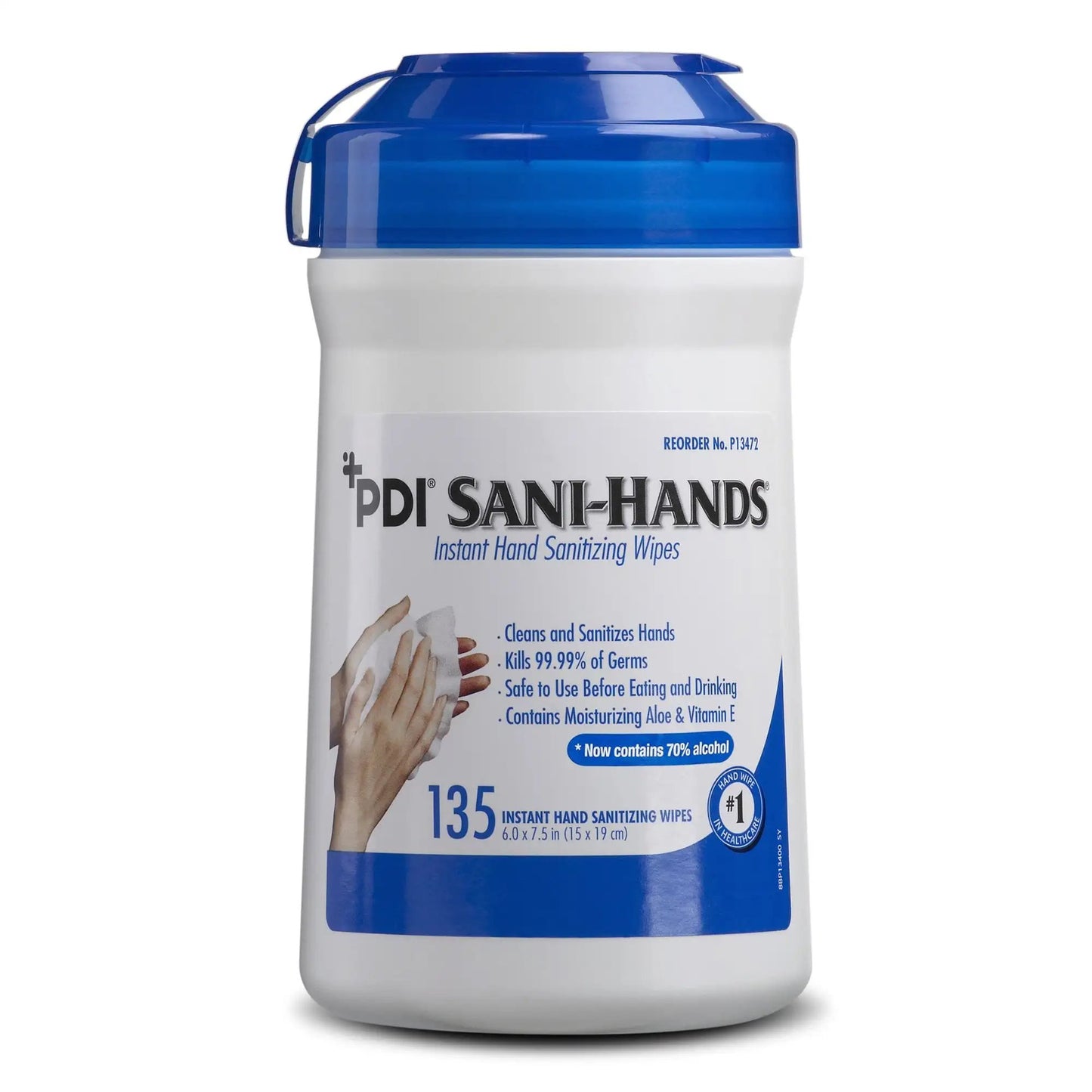 Hand Sanitizing Wipe Sani-Hands 135 Count Ethyl Alcohol Wipe Canister