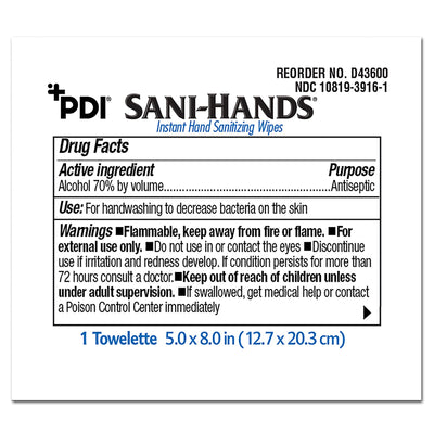 Sani-Hands Instant Hand Sanitizing Wipes, Individual Packet