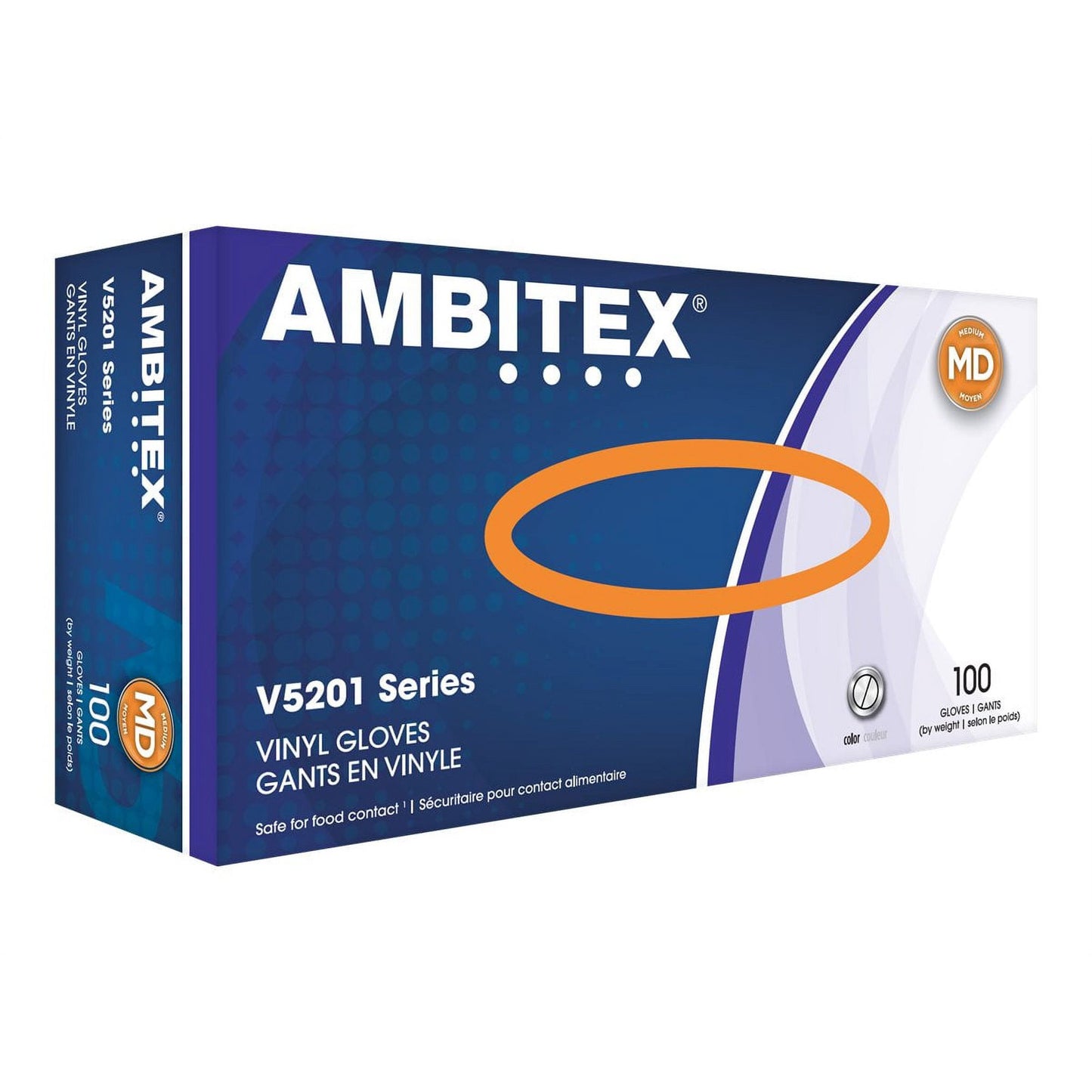 Ambitex Vinyl Supreme XP Exam Gloves, Powder-Free, Non-Sterile, Medium, Cream