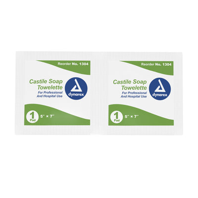 dynarex Scented Castile Soap Towelettes, Individual Packets - 1304